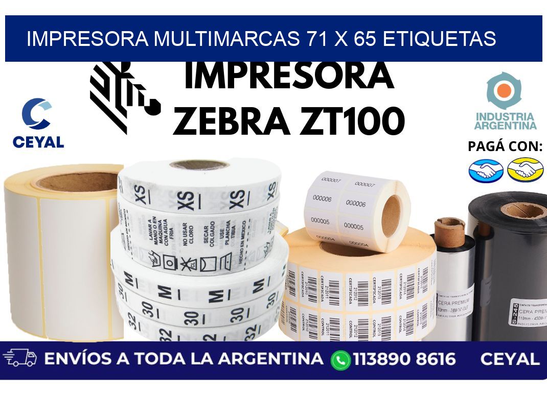 impresora multimarcas 71 x 65 etiquetas