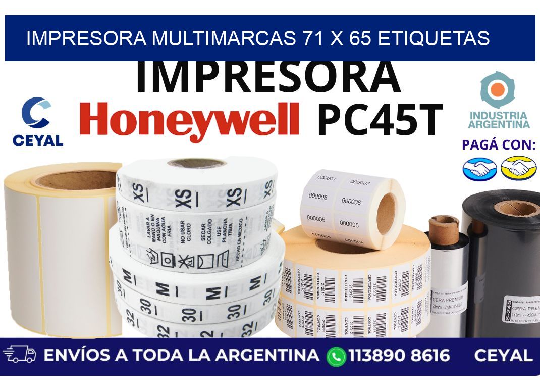 impresora multimarcas 71 x 65 etiquetas