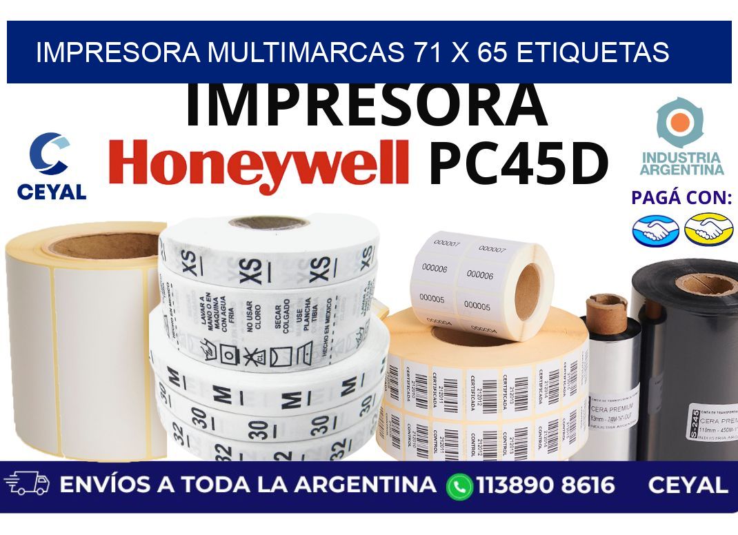 impresora multimarcas 71 x 65 etiquetas