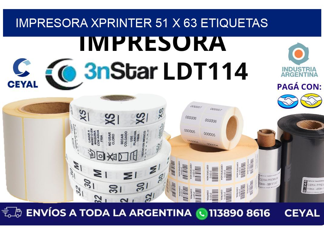 impresora xprinter 51 x 63 etiquetas