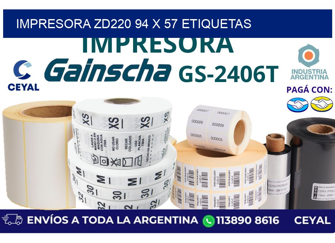 impresora zd220 94 x 57 etiquetas