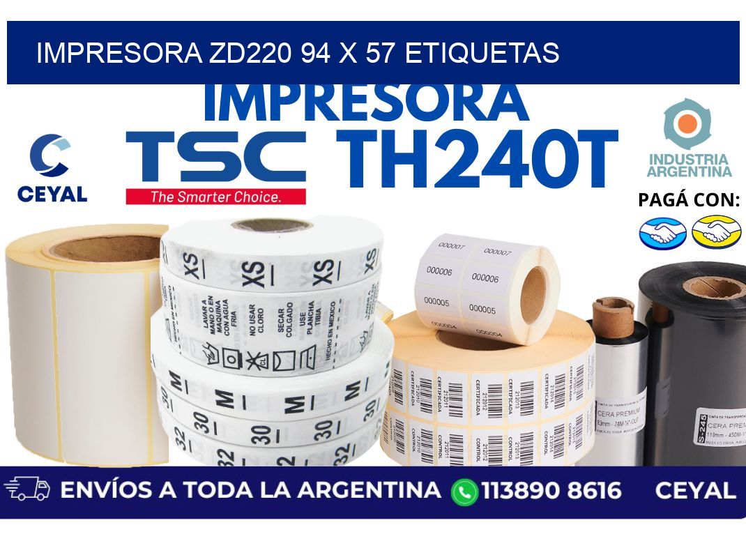 impresora zd220 94 x 57 etiquetas