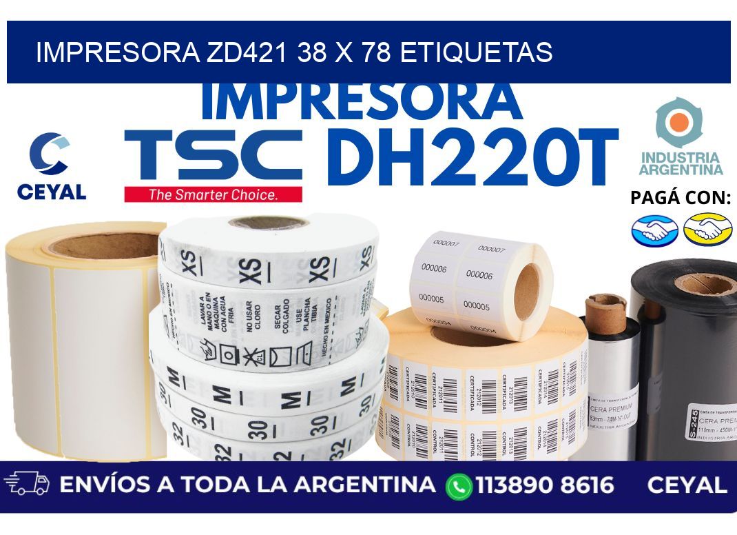 impresora zd421 38 x 78 etiquetas
