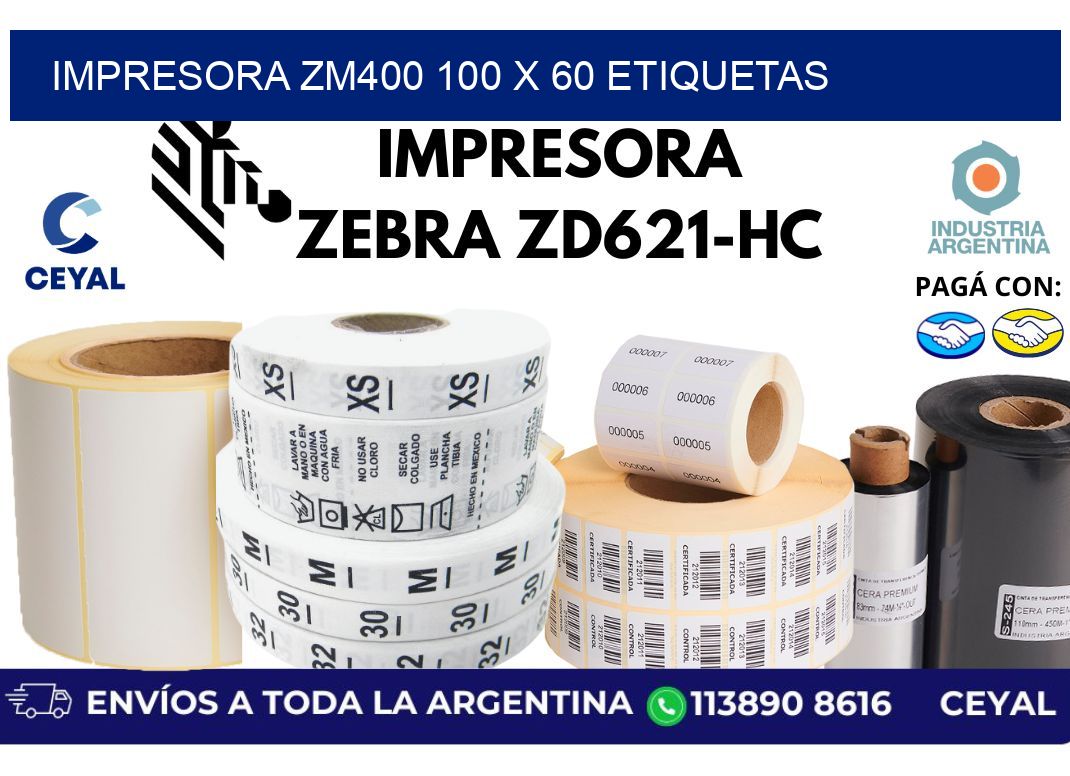impresora zm400 100 x 60 etiquetas