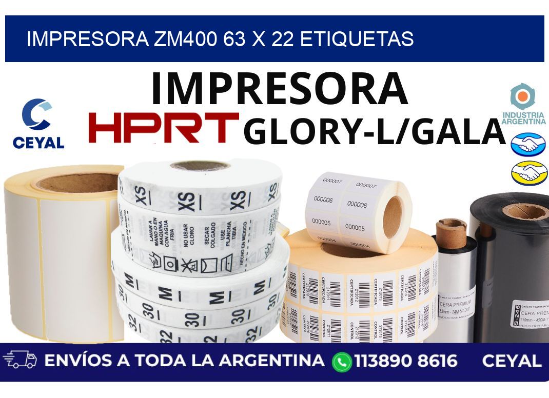impresora zm400 63 x 22 etiquetas