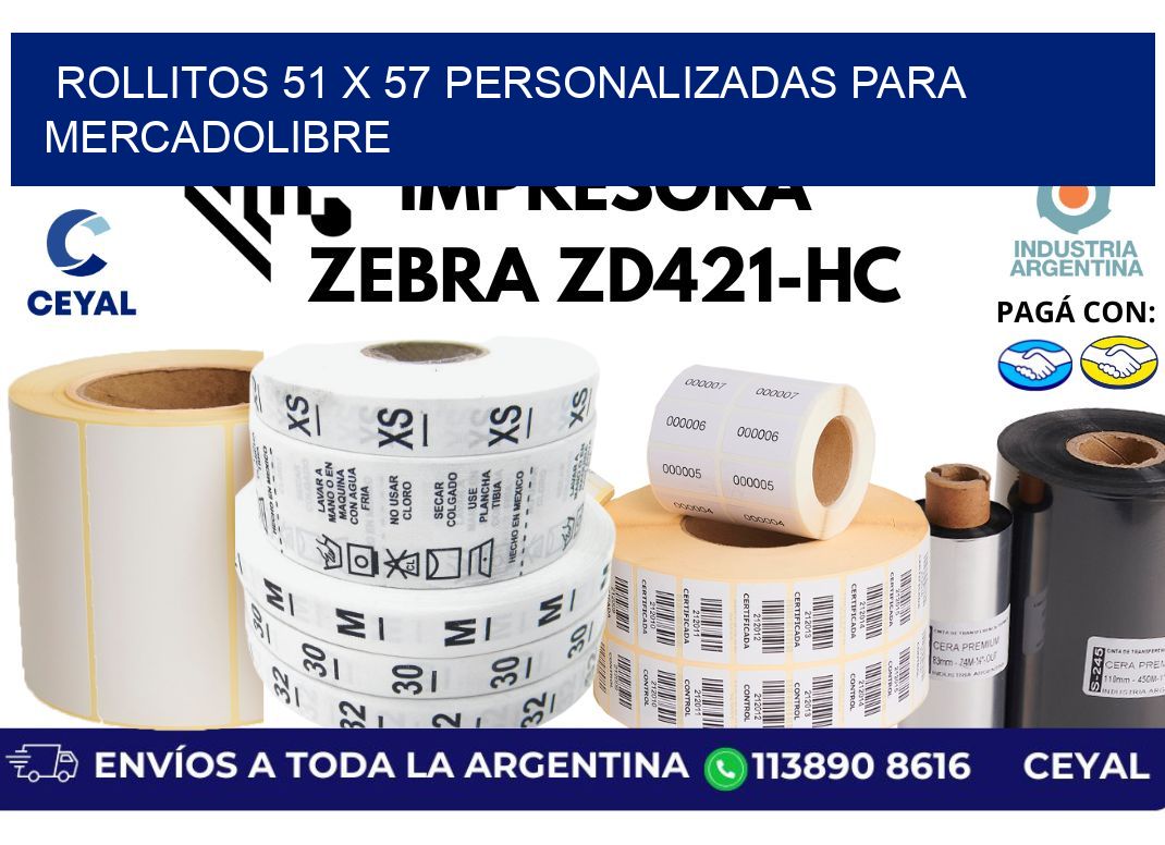 rollitos 51 x 57 personalizadas para mercadolibre