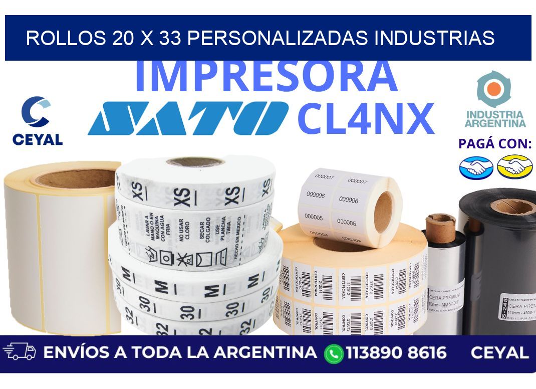 rollos 20 x 33 personalizadas industrias
