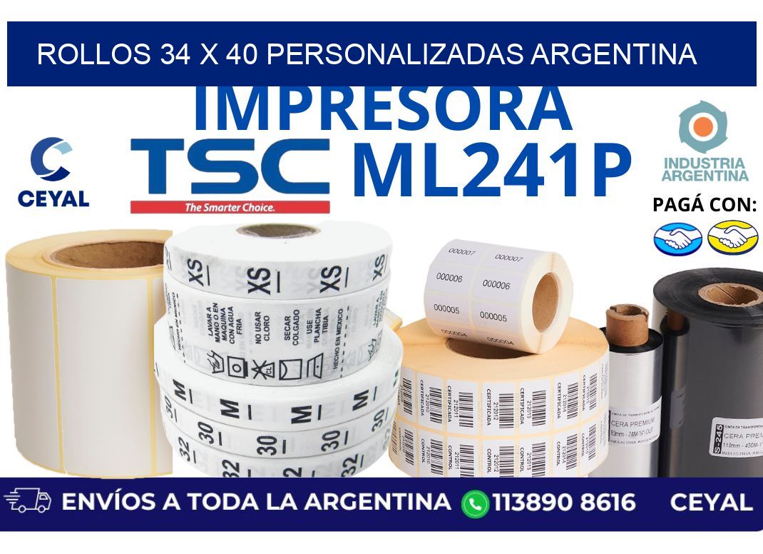 rollos 34 x 40 personalizadas argentina