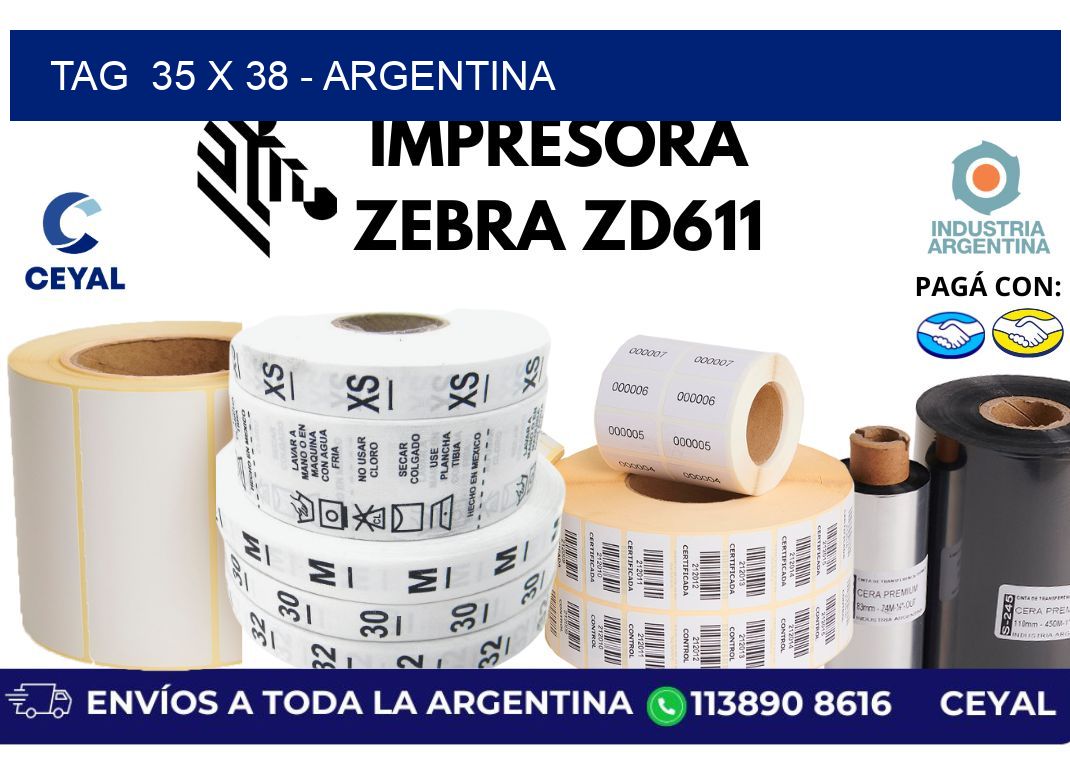 tag  35 x 38 - Argentina