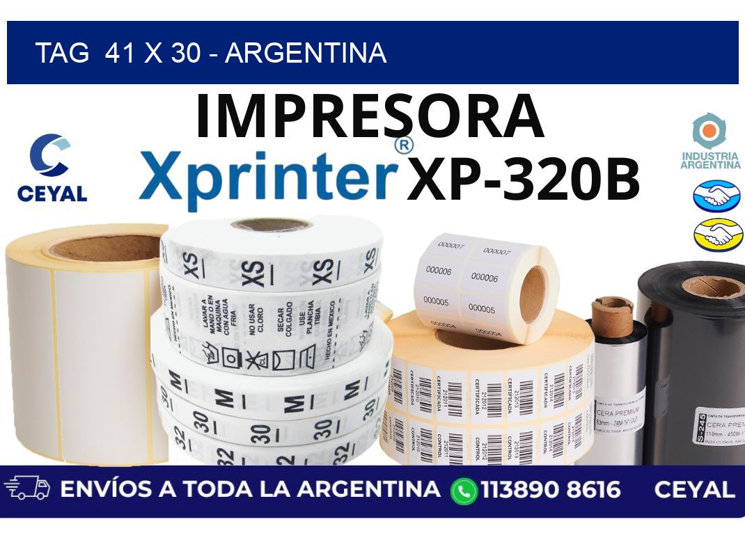 tag  41 x 30 - Argentina