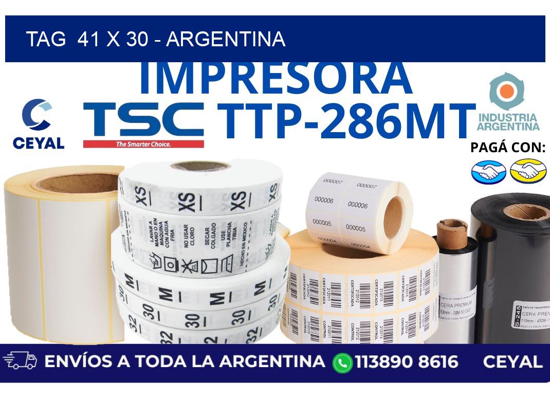 tag  41 x 30 - Argentina