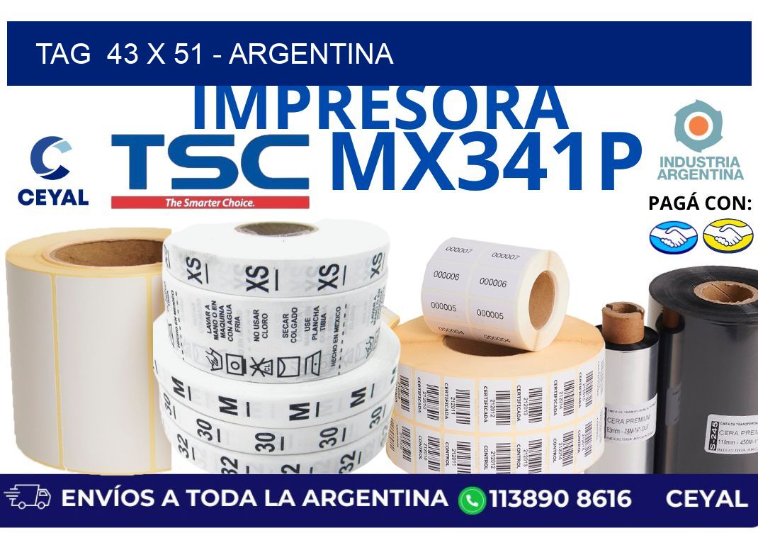 tag  43 x 51 - Argentina