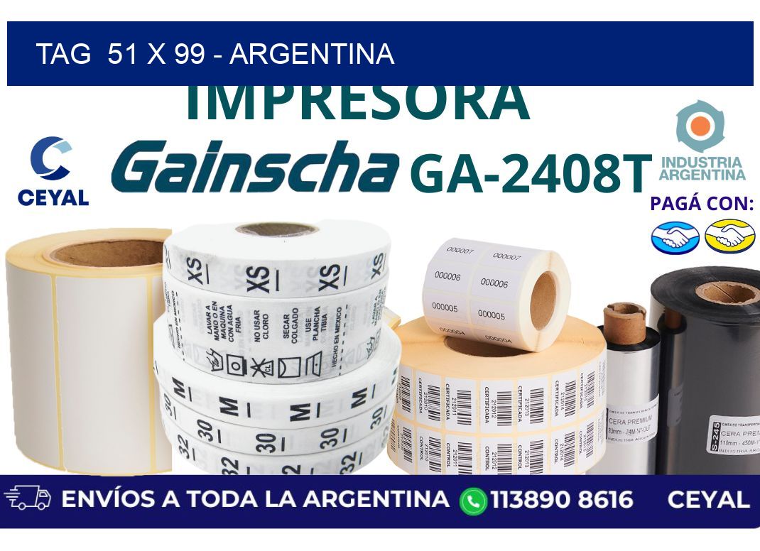 tag  51 x 99 - Argentina