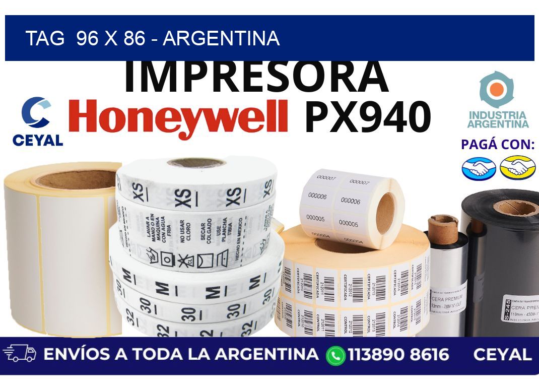 tag  96 x 86 - Argentina