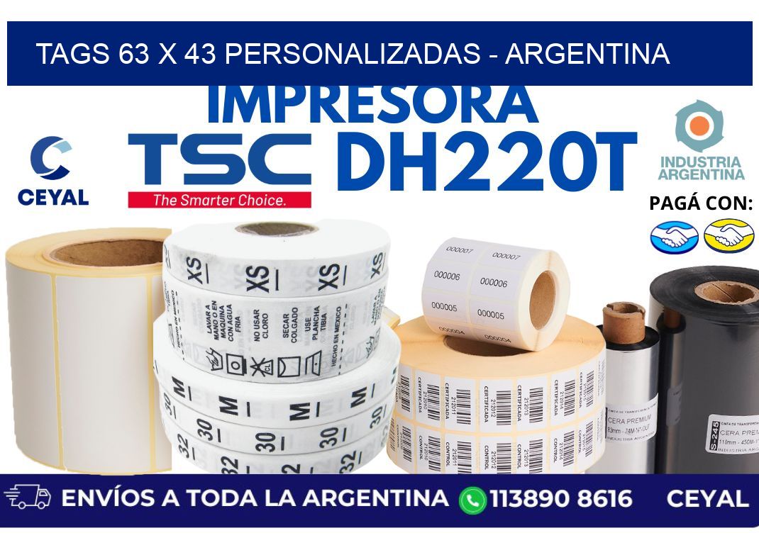 tags 63 x 43 personalizadas - Argentina