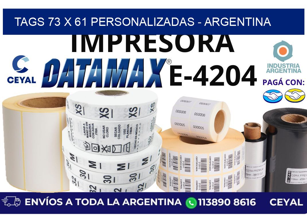 tags 73 x 61 personalizadas - Argentina
