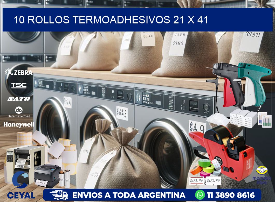10 ROLLOS TERMOADHESIVOS 21 x 41