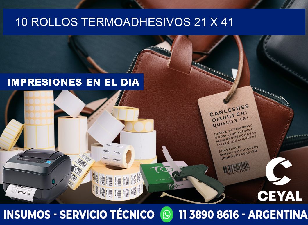 10 ROLLOS TERMOADHESIVOS 21 x 41