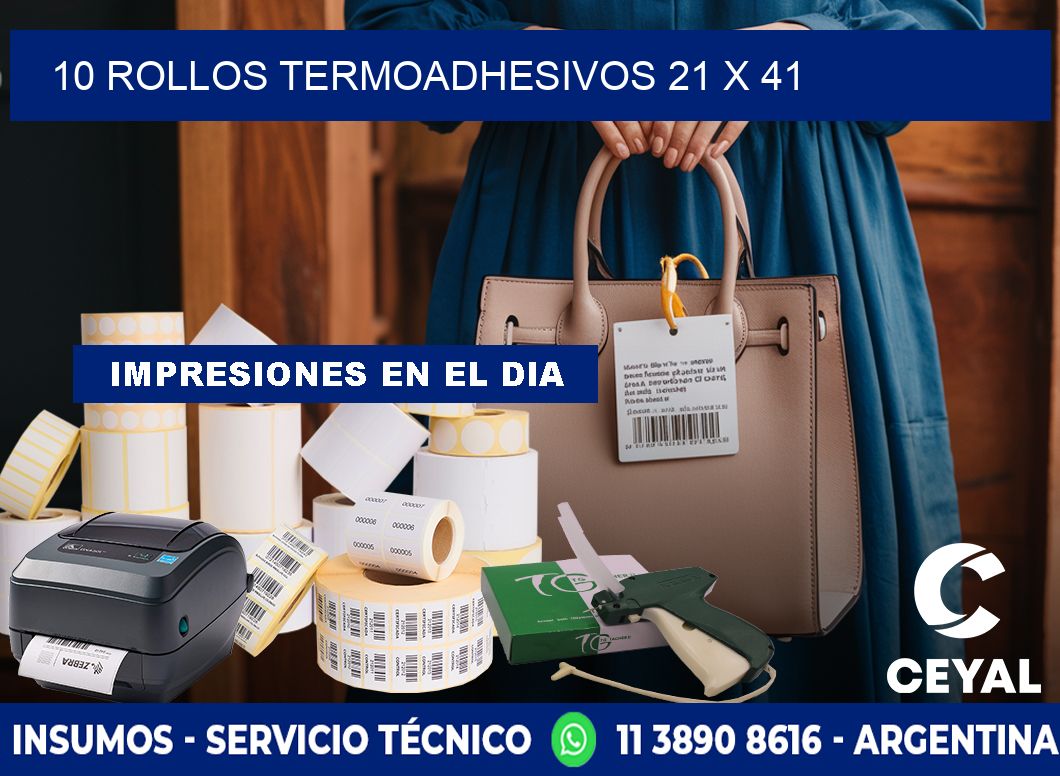 10 ROLLOS TERMOADHESIVOS 21 x 41