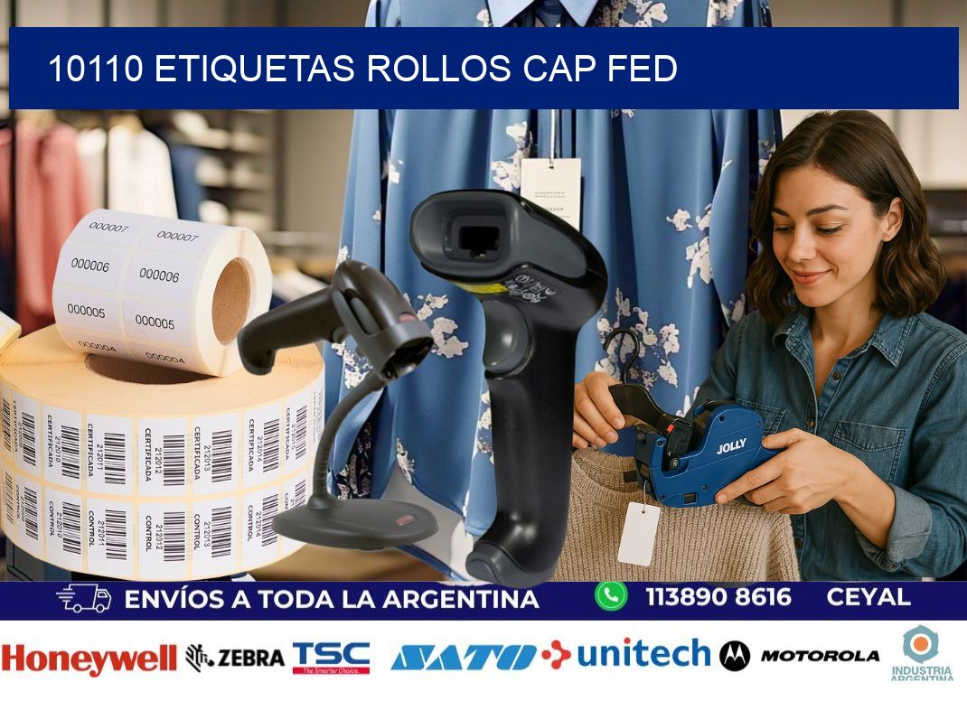 10110 etiquetas rollos CAP FED