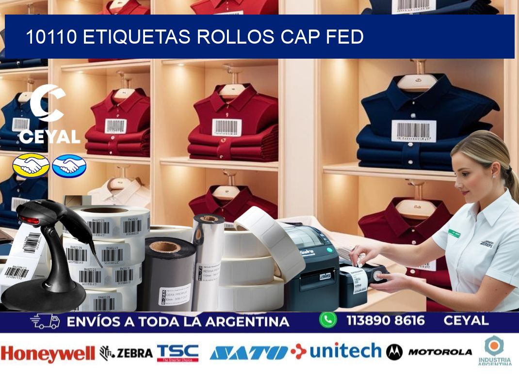 10110 etiquetas rollos CAP FED