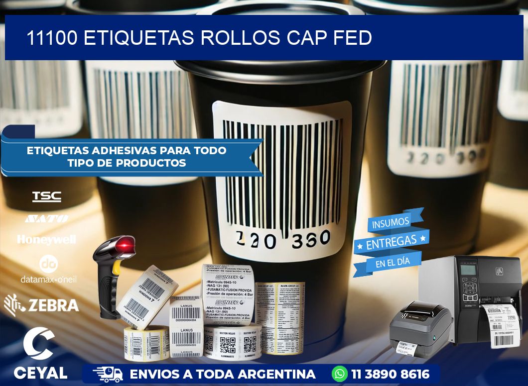 11100 etiquetas rollos CAP FED
