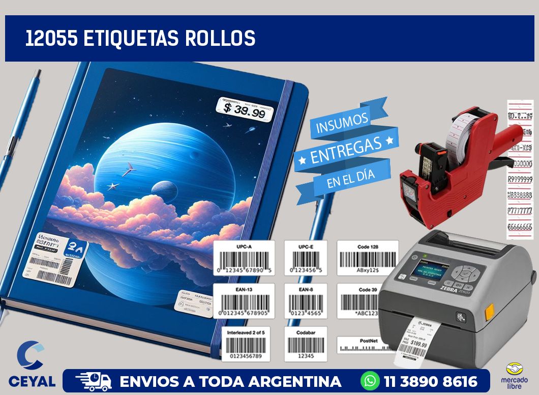 12055 etiquetas rollos