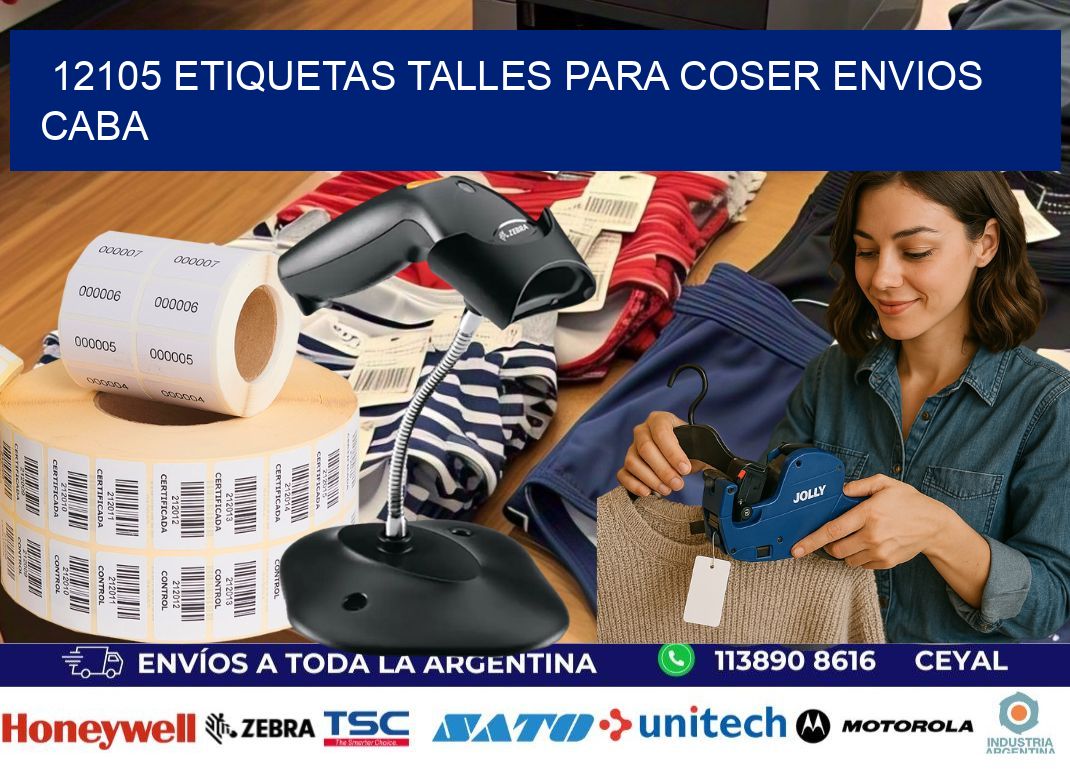 12105 ETIQUETAS TALLES PARA COSER ENVIOS CABA