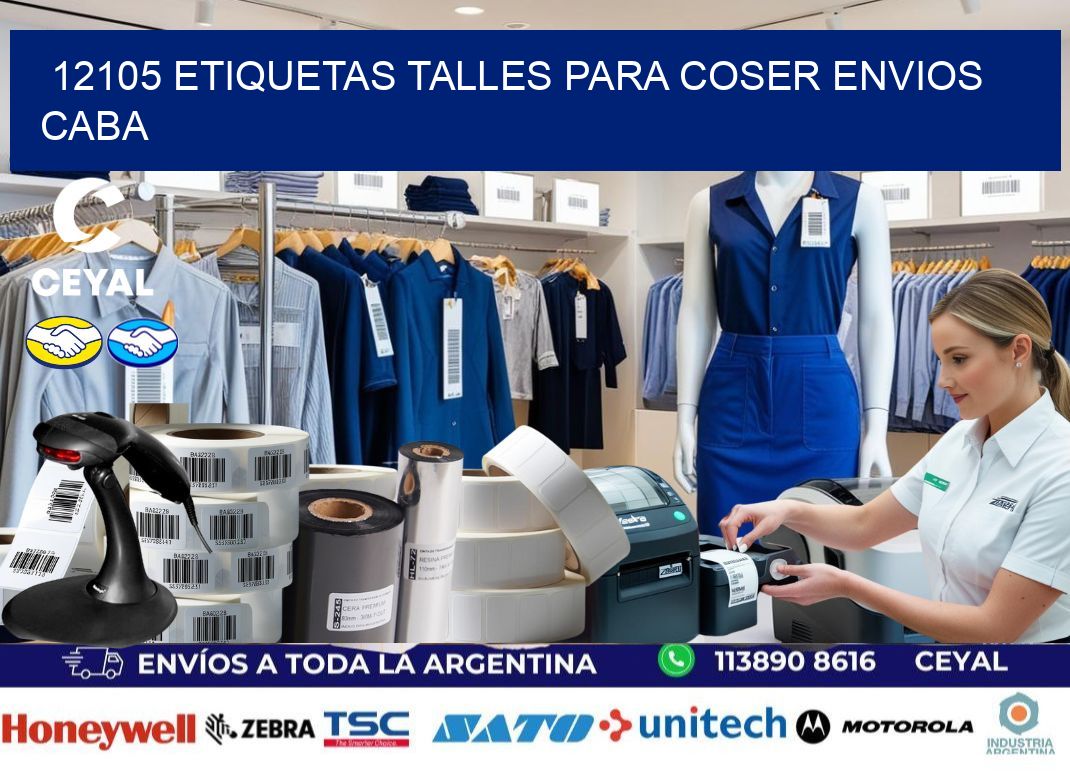 12105 ETIQUETAS TALLES PARA COSER ENVIOS CABA