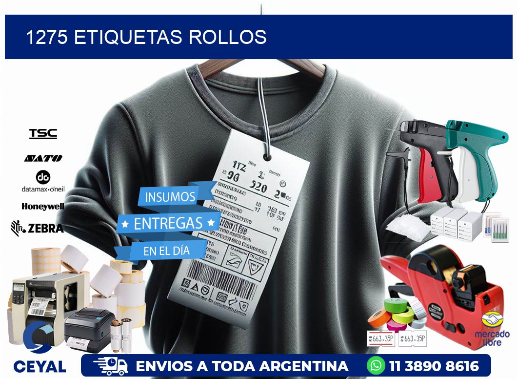 1275 etiquetas rollos