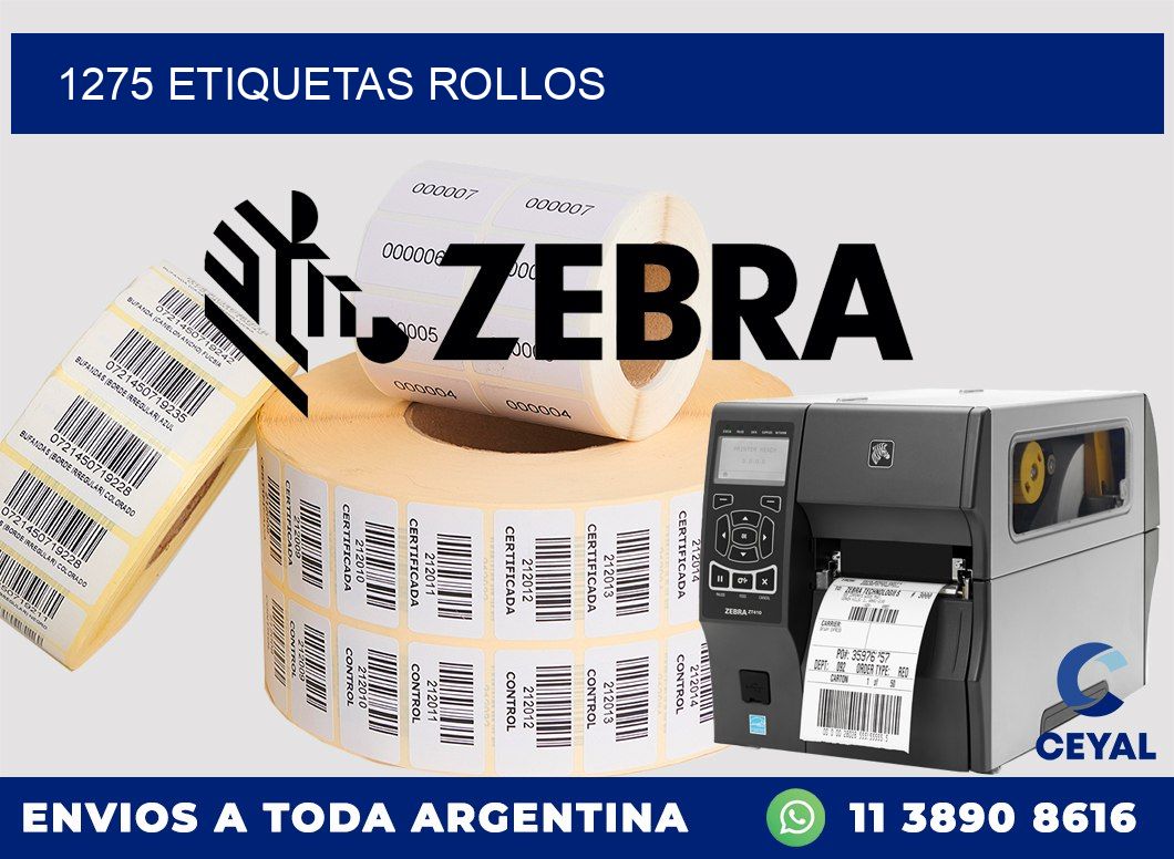 1275 etiquetas rollos