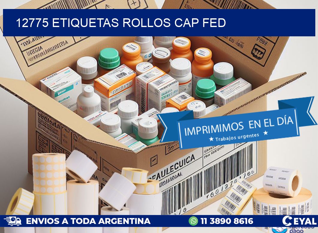 12775 etiquetas rollos CAP FED