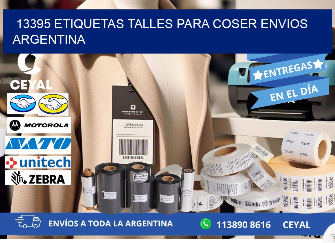 13395 ETIQUETAS TALLES PARA COSER ENVIOS ARGENTINA