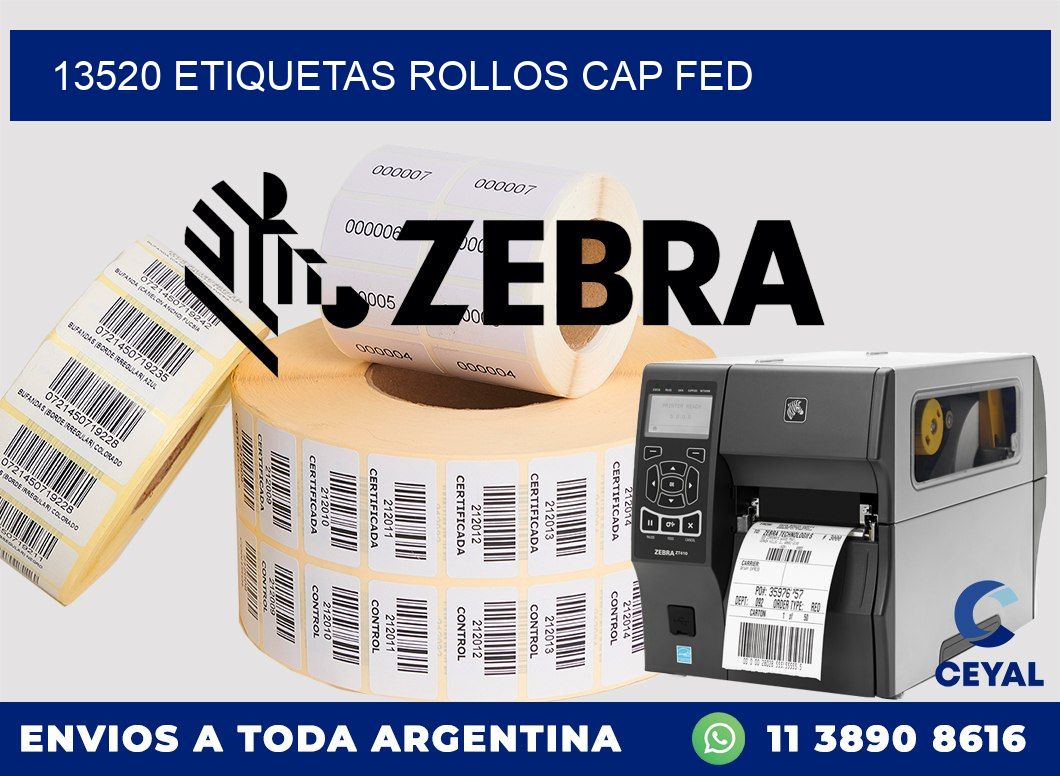 13520 etiquetas rollos CAP FED