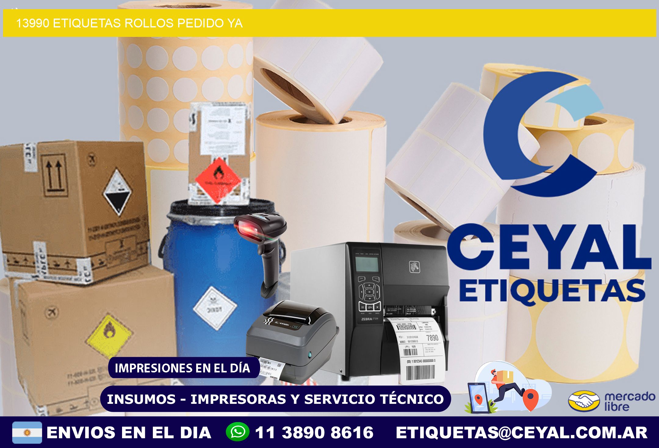 13990 etiquetas rollos PEDIDO YA