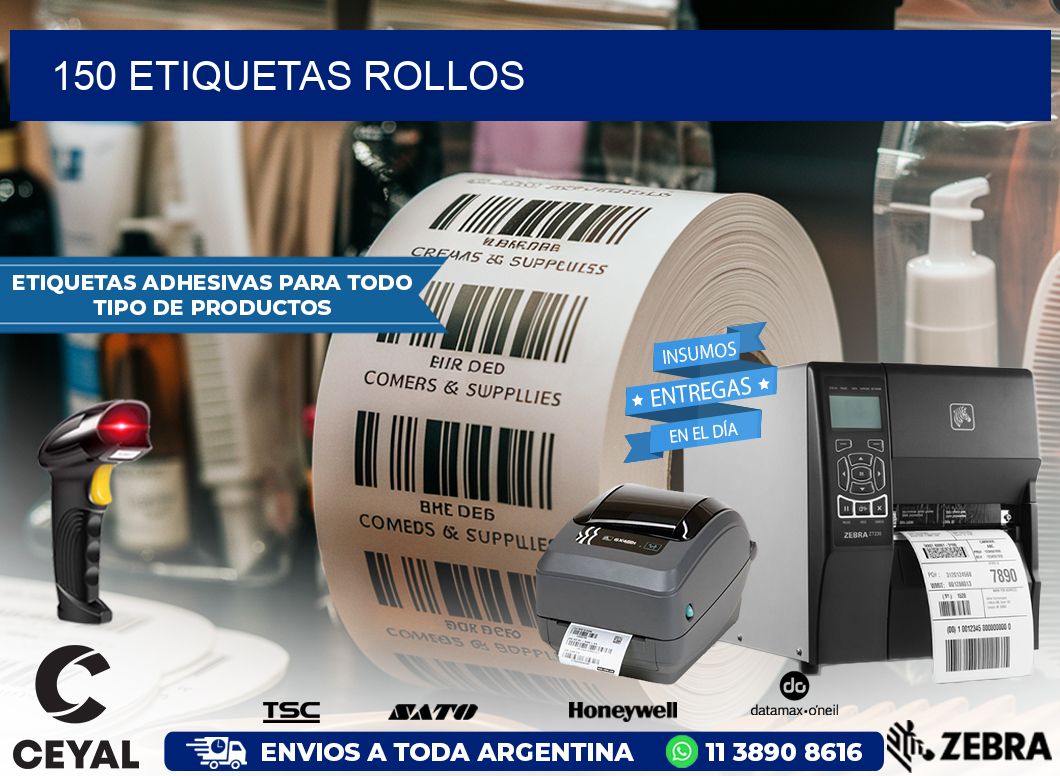 150 etiquetas rollos