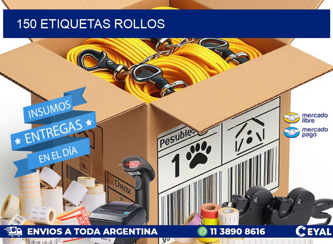 150 etiquetas rollos