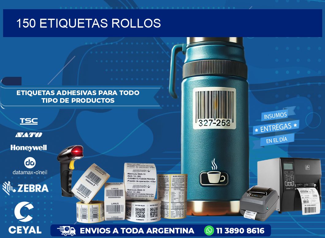 150 etiquetas rollos