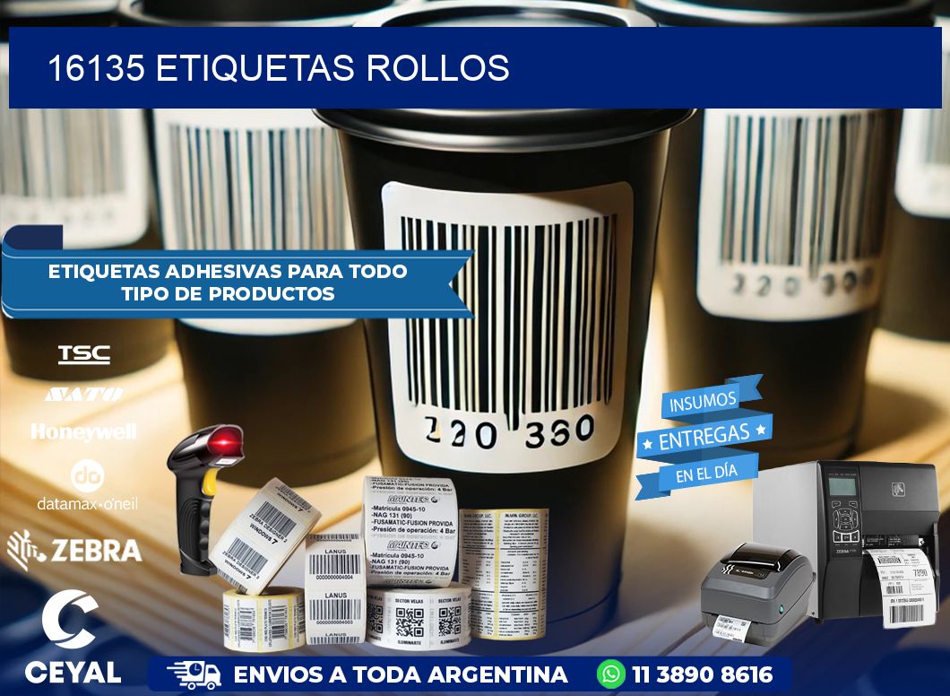16135 etiquetas rollos