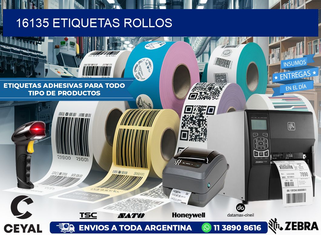 16135 etiquetas rollos