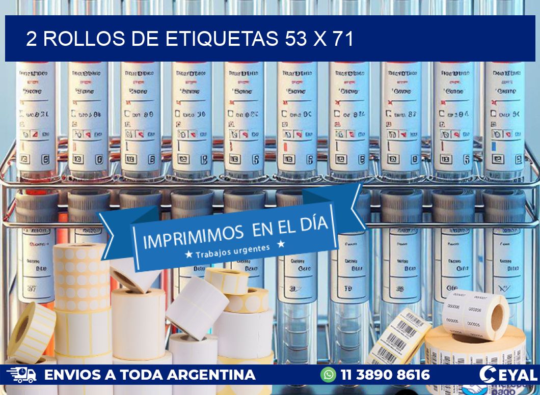 2 ROLLOS DE ETIQUETAS 53 x 71