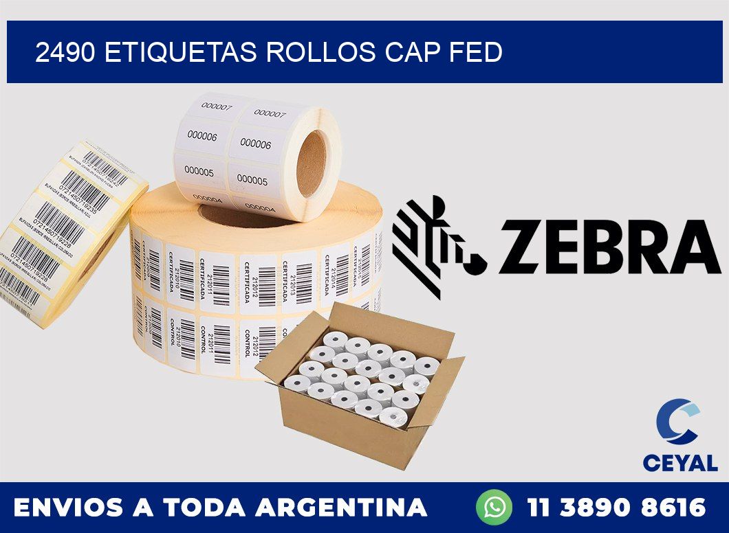 2490 etiquetas rollos CAP FED