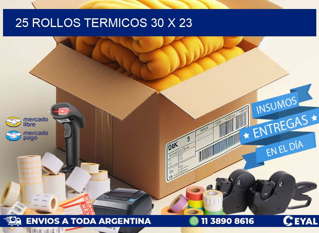 25 ROLLOS TERMICOS 30 x 23