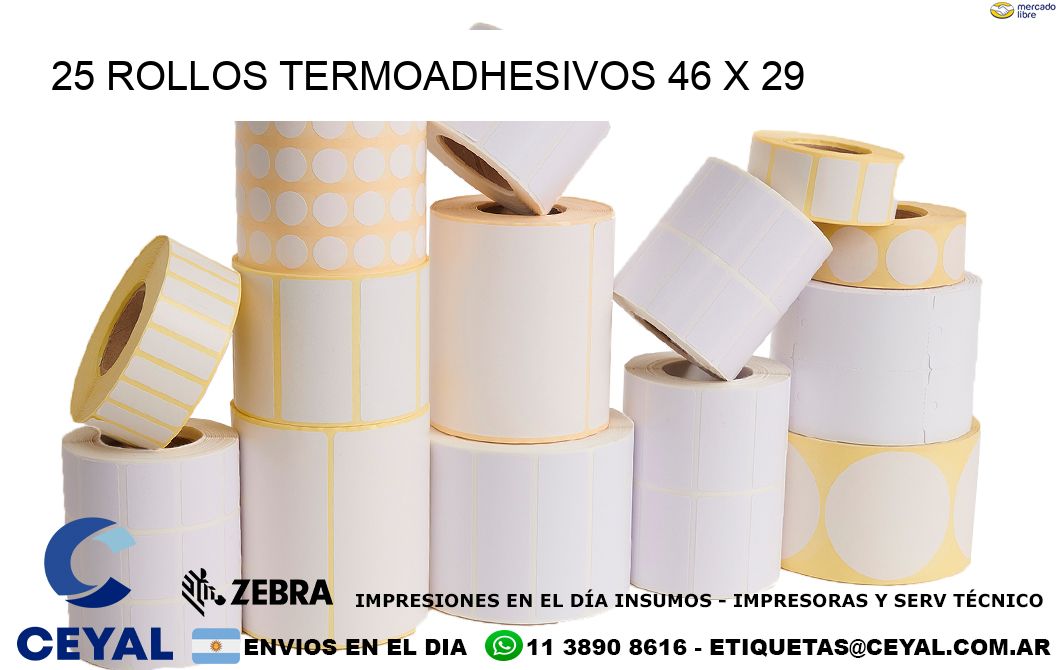 25 ROLLOS TERMOADHESIVOS 46 x 29