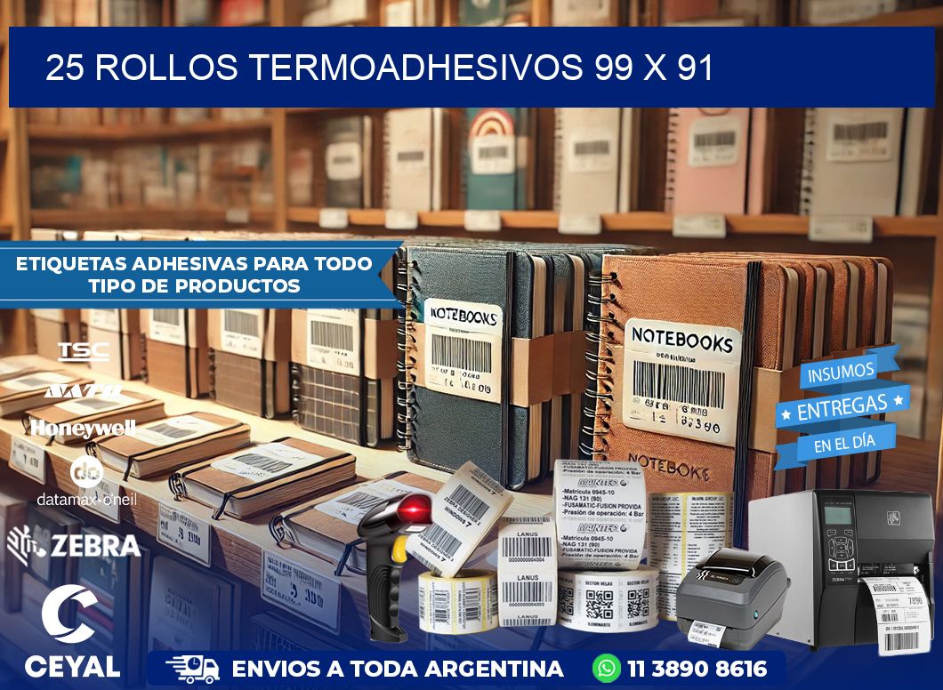 25 ROLLOS TERMOADHESIVOS 99 x 91