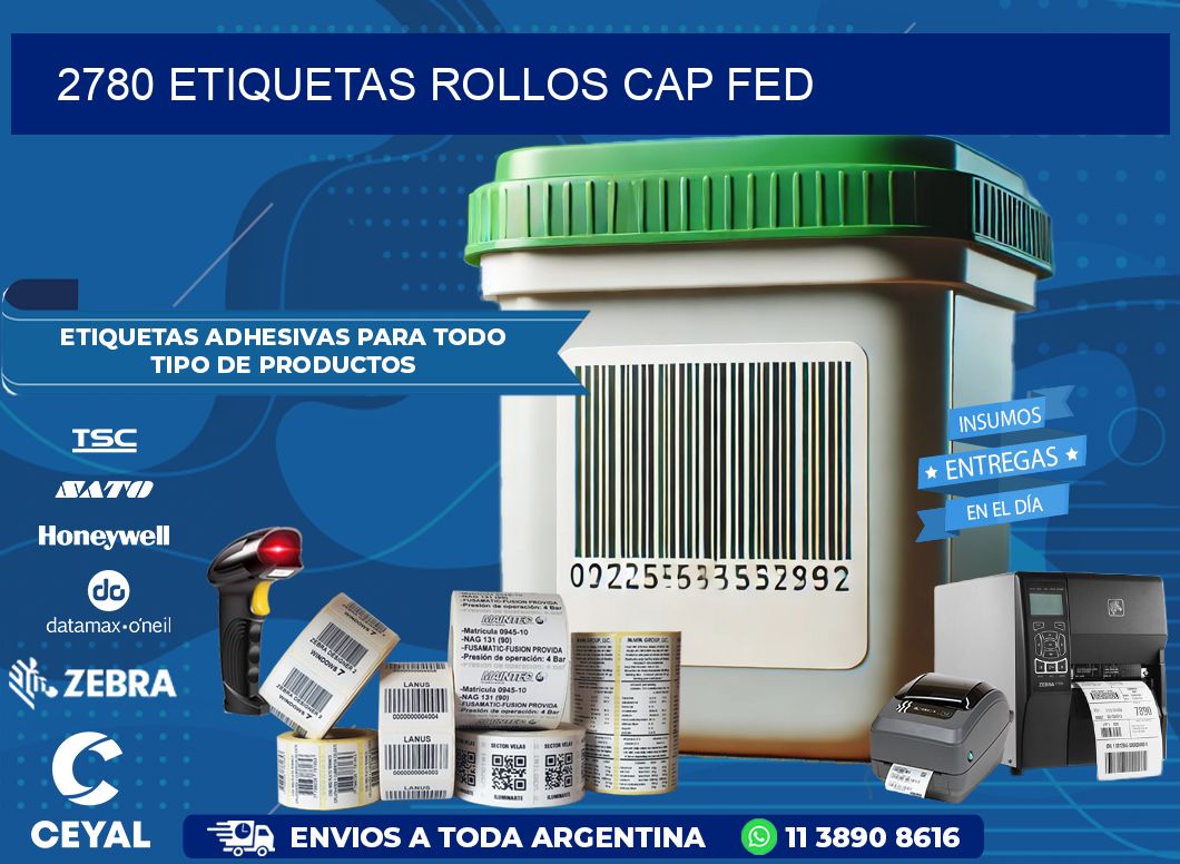 2780 etiquetas rollos CAP FED