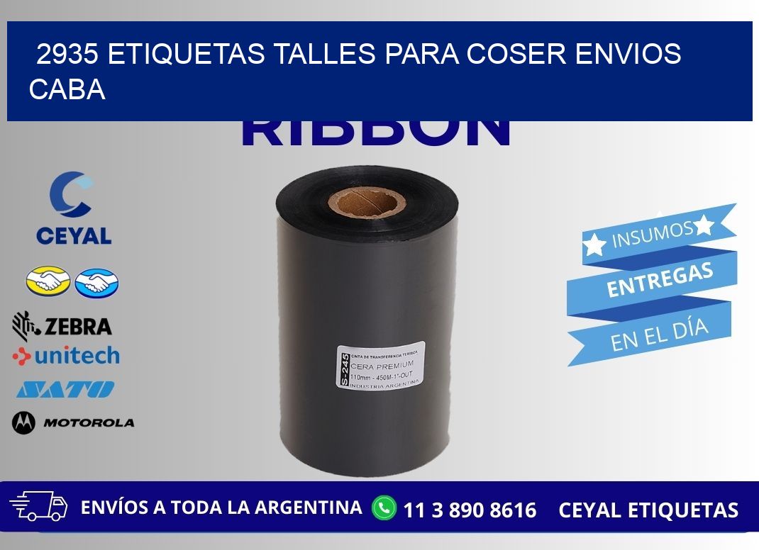 2935 ETIQUETAS TALLES PARA COSER ENVIOS CABA