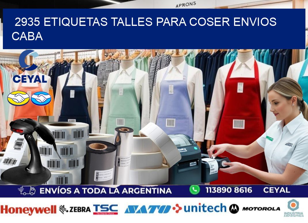 2935 ETIQUETAS TALLES PARA COSER ENVIOS CABA