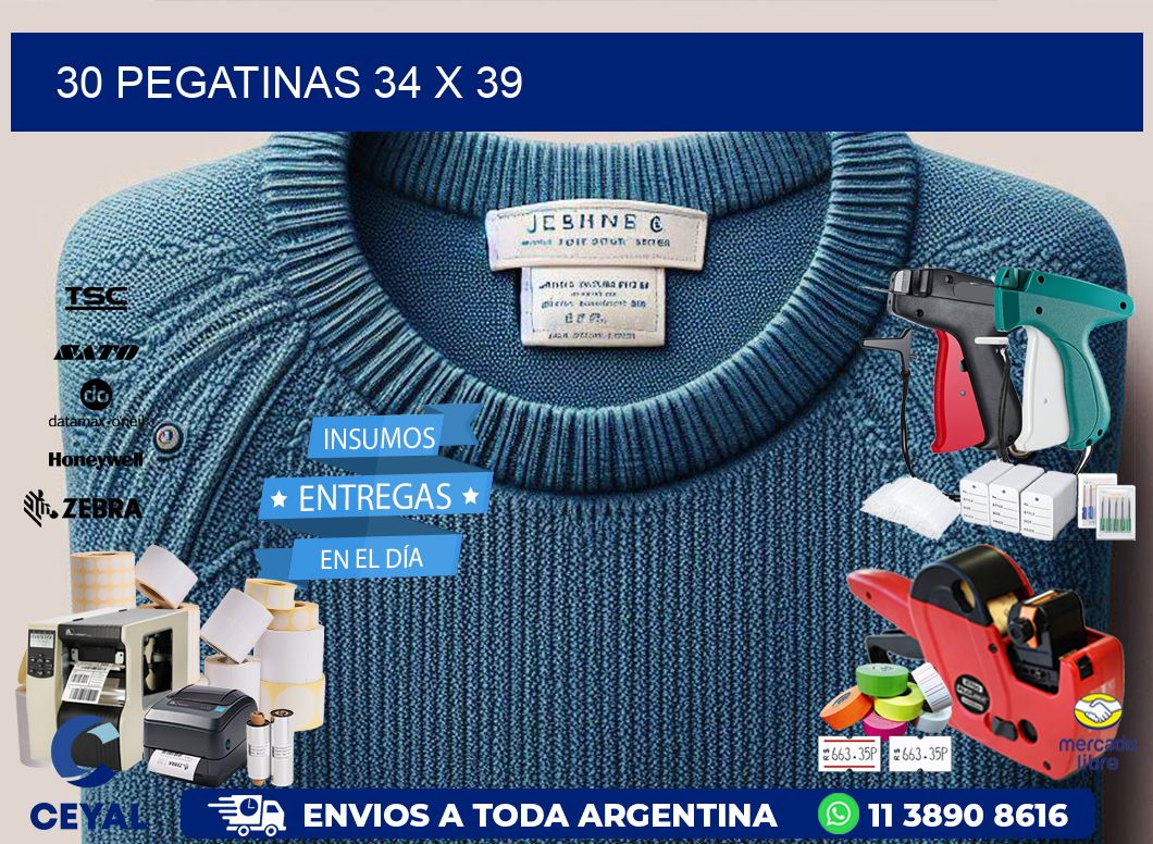 30 PEGATINAS 34 x 39