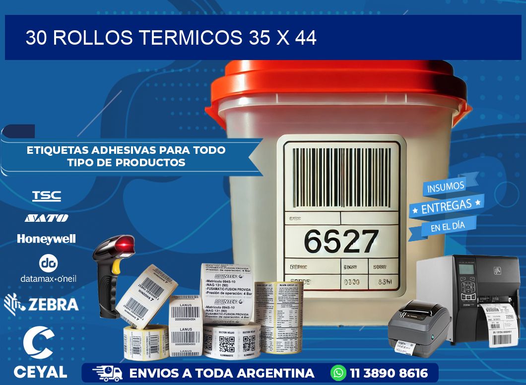 30 ROLLOS TERMICOS 35 x 44